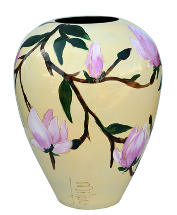 Kander Vaas bloem beige Ø27,5